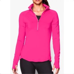 Under Armour Pink Quarter-Zip Athletic Running Top